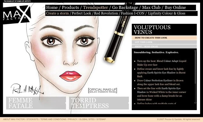 Max Factor Cartouche Illustration Store Card Design