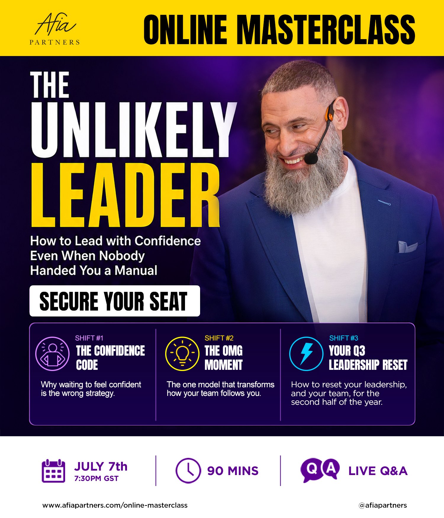 Afia Partners ONLINE Masterclass │ JULY 7TH