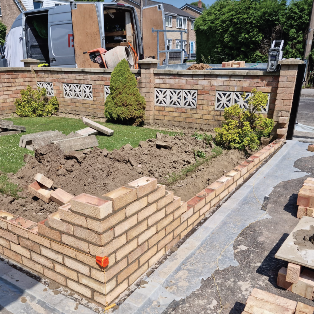 Replacement garden wall to replace old tired walls Perfecta Connect Barnsley