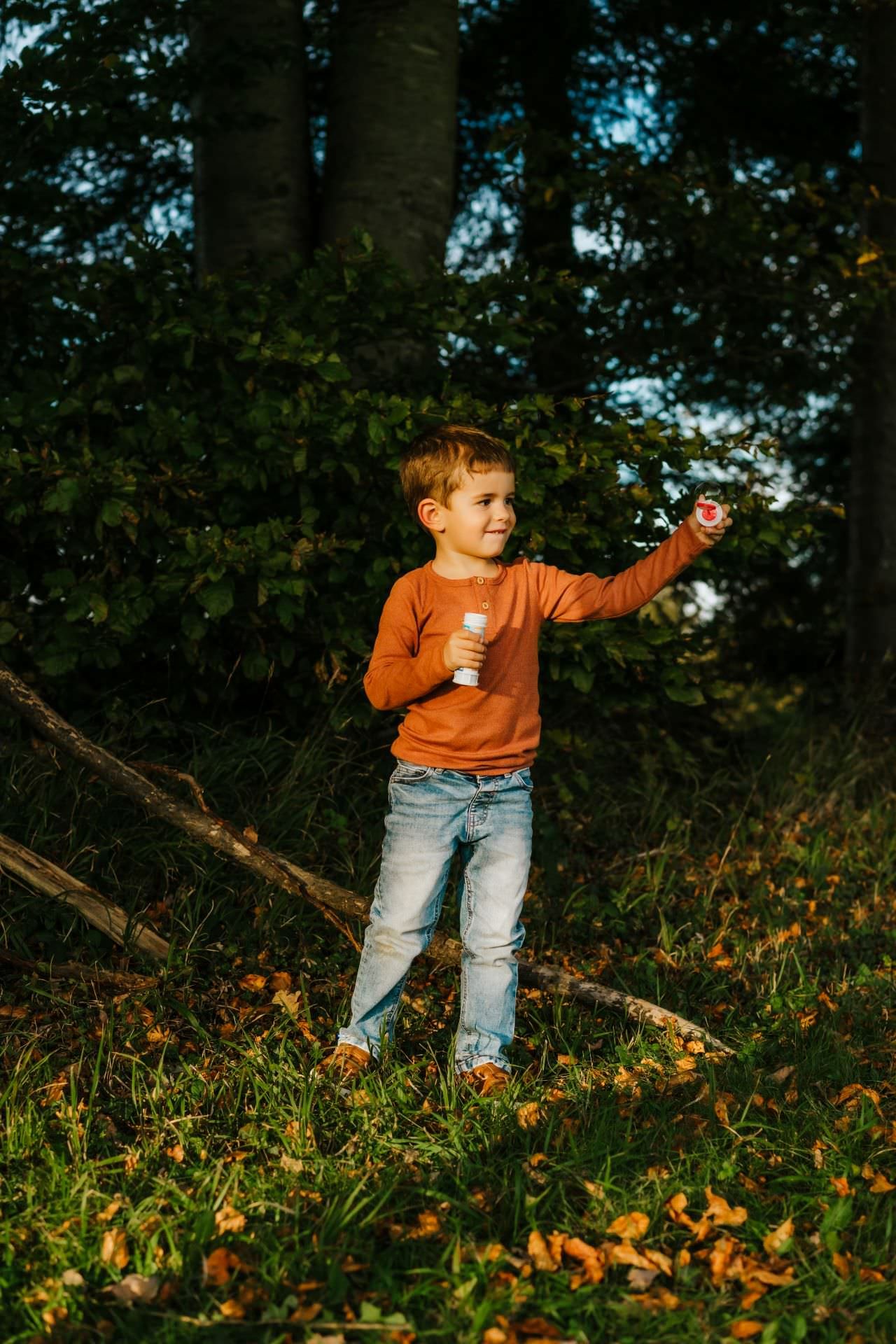 Familie Shooting Junge Seifenblasen