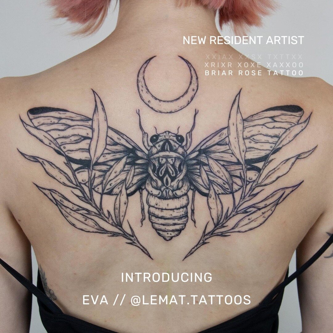// exciting news! ✨ we're so happy to announce that @lemat.tattoos will be joining Briar Rose as a resident artist from March! 🥳 Eva is such an amazing artist and a wonderful person! 🖤 we can't wait to work alongside her and see all of the mesmeris