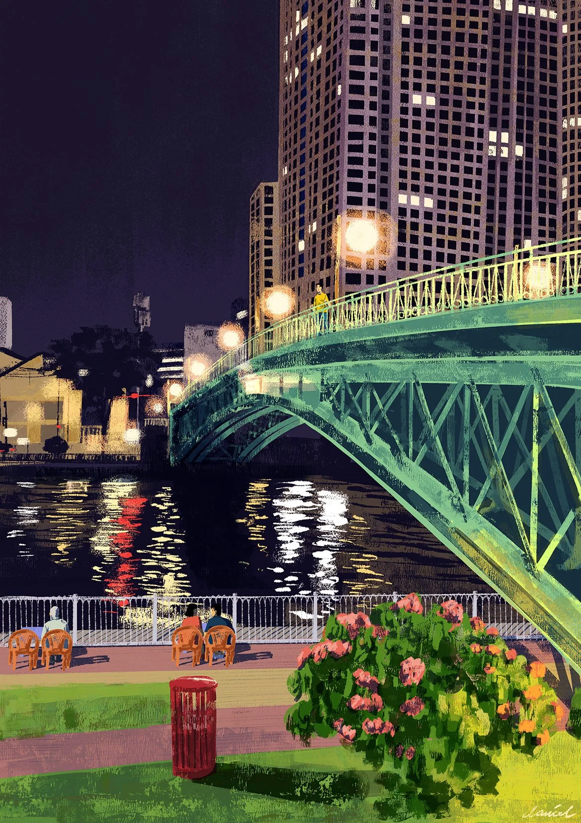 SGN010 
The Rainbow Bridge at night | Cầu Mống