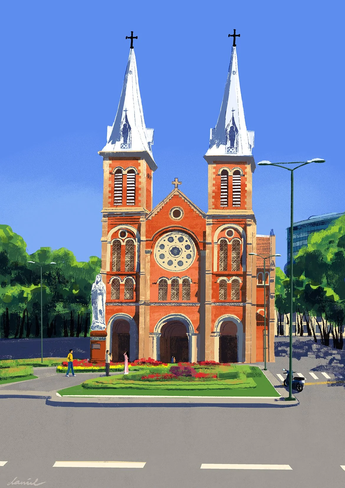 SGN036 Basilique-Cathédrale Notre-Dame de Saïgon Vương cung thánh đường Chính tòa Đức Mẹ Vô nhiễm Nguyên tội