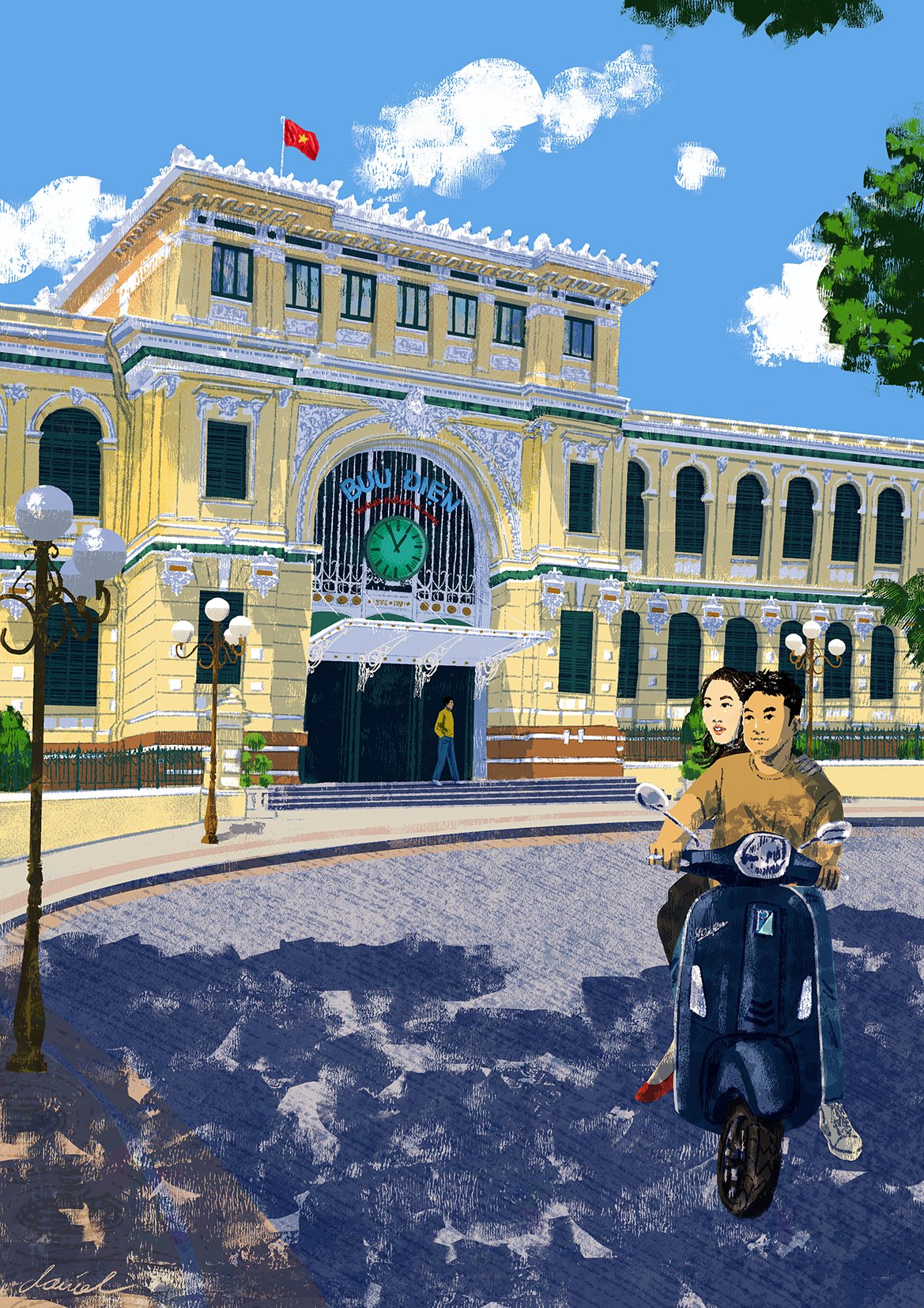 SGN096 At the Saigon Central Post Office| Bưu điện Trung tâm Sài Gòn Poste centrale de Saïgon,1886-91, Alfred Foulhoux