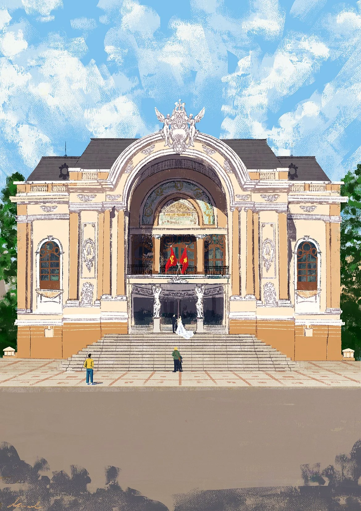SGN095 At the Saigon Municipal Opera House | Nhà hát Thành phố Hồ Chí Minh Opėra Municipal de Saigon, 1897, Eugène Ferret
