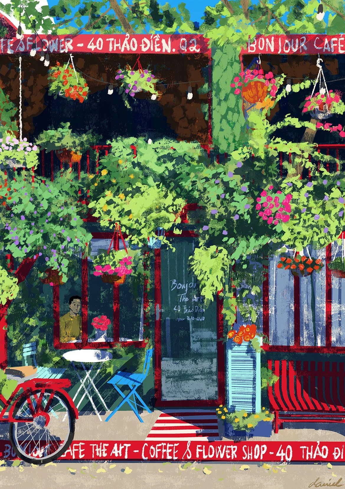 SGN005 
Blooming flowers at Bonjour Cafe the Art