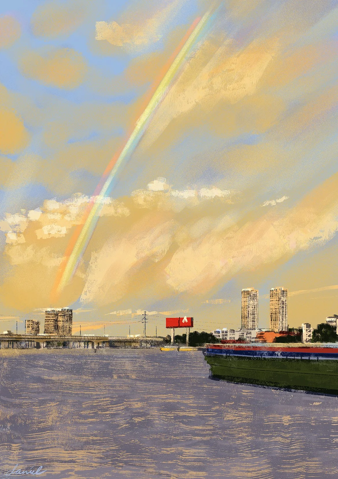 SGN086 Rainbow Sunset over the Saigon River