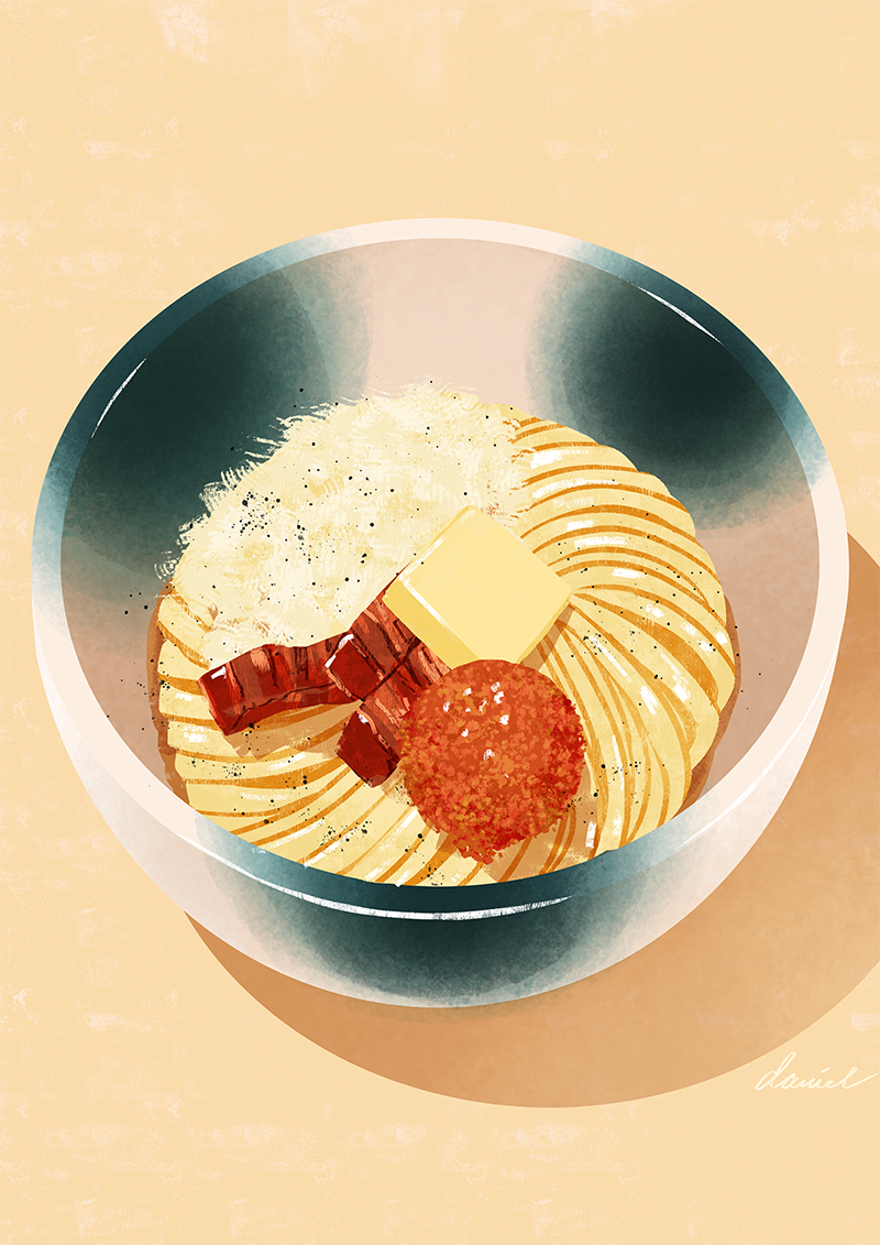 Carbonara Udon Menchirashi