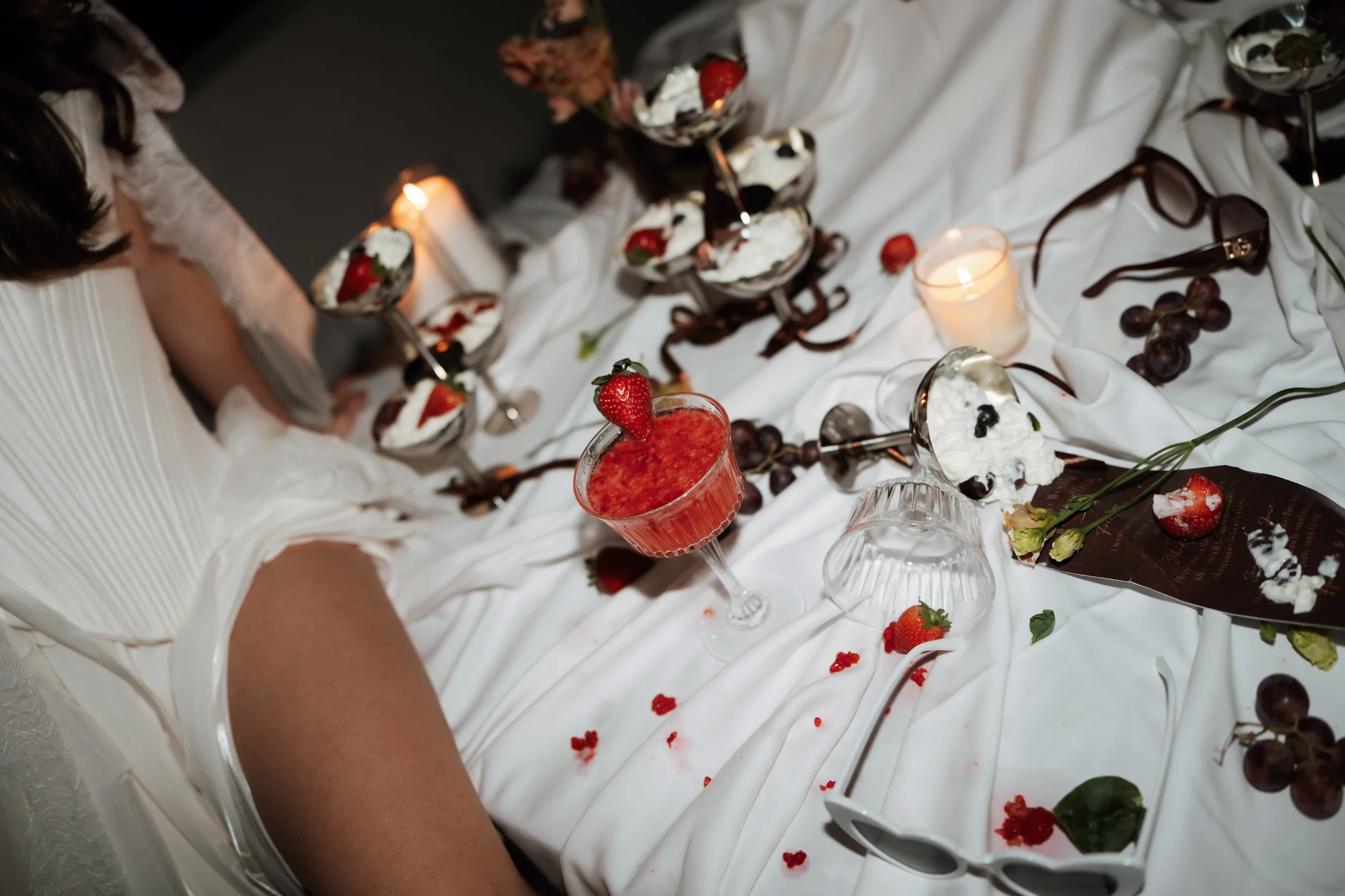 Messy evening table in Ibiza