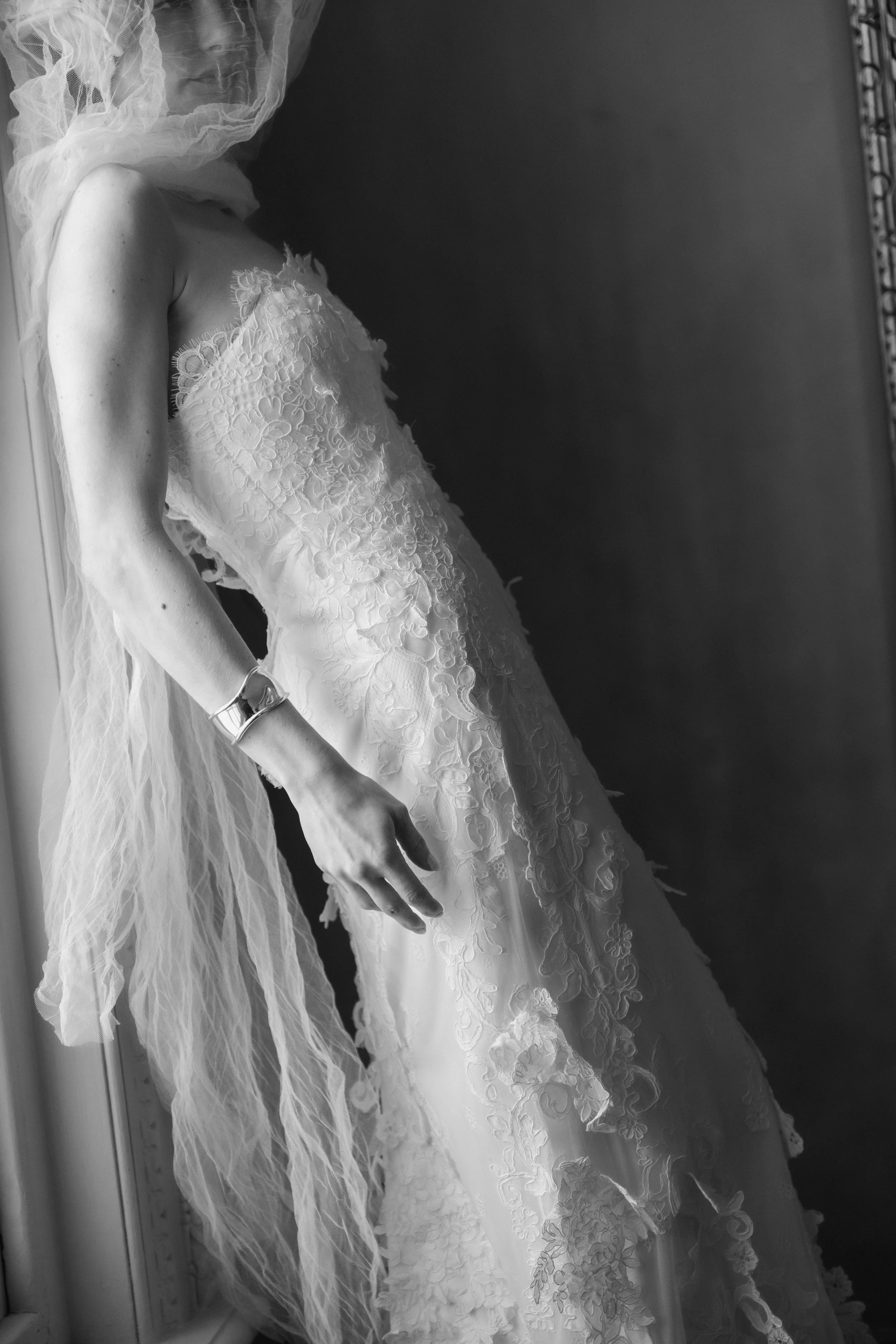 A bride in a Julita london bridal couture at Hedsor house 