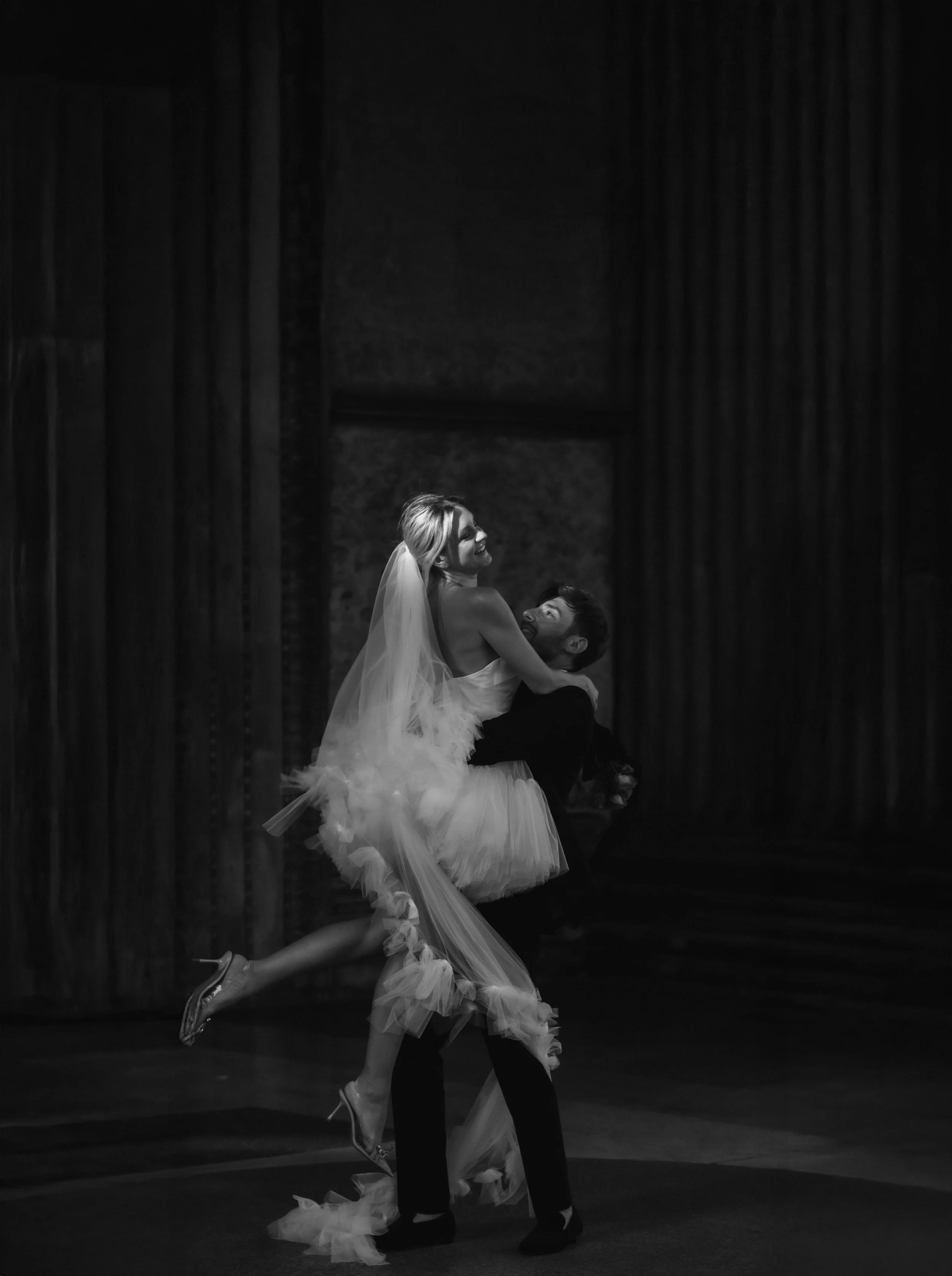 A joyful moment between a bride and groom at The pantheon in Rome 