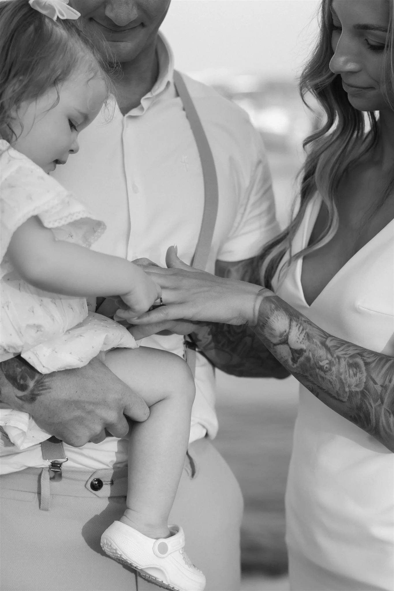 Joyous family photos on beach in Zante 