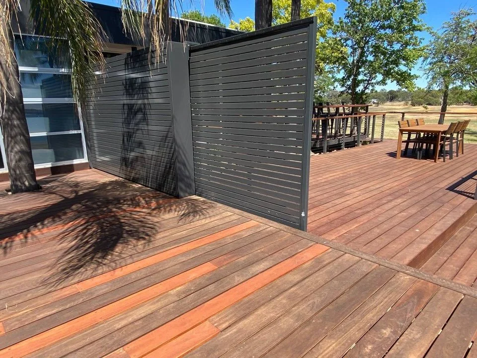 Fancy new steel wall and sliding privacy screen #albury #construction  #renovation #home