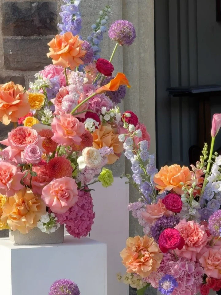 glorious morning last week creating these florals for the loveliest couple S&amp;R, who booked us in over 2 years ago! So glad they finally got their day 🥹 an absolute dream to work with, they gave us their complete trust and let us runaway with cre