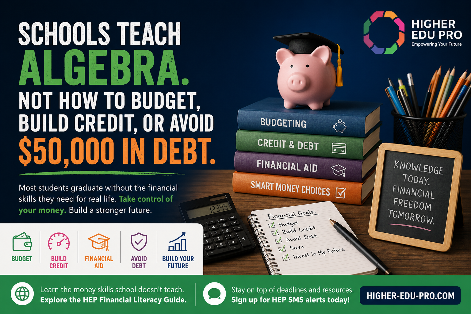 Schools Teach Algebra. Not How to Budget, Build Credit, or Avoid $50,000 in Debt.