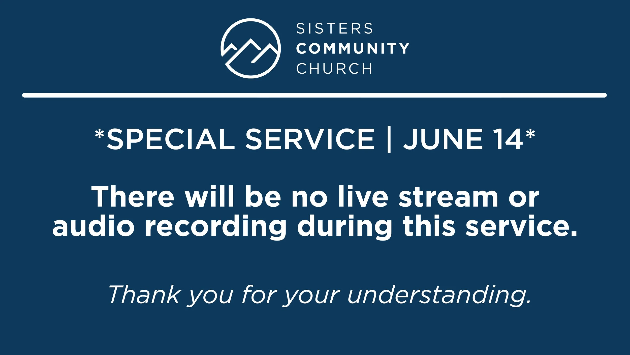 Special Service | No Live Stream
