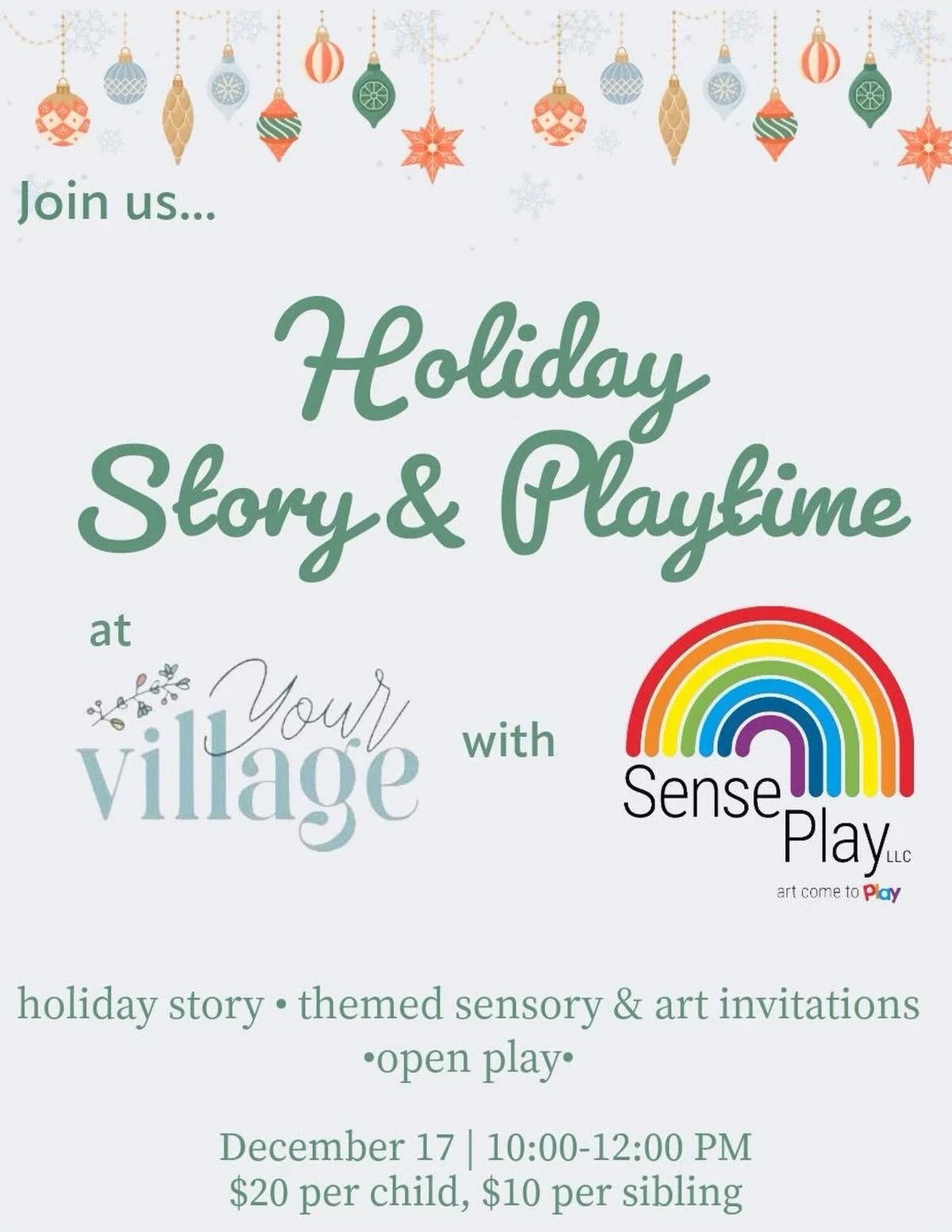 ❄️✨ Spots are filling fast &mdash; don&rsquo;t wait to sign up! Join us on December 17th for a magical Holiday Playdate + Storytime, a limited-space event designed for festive fun and meaningful moments with your little one. ✨❄️

We&rsquo;re teaming 