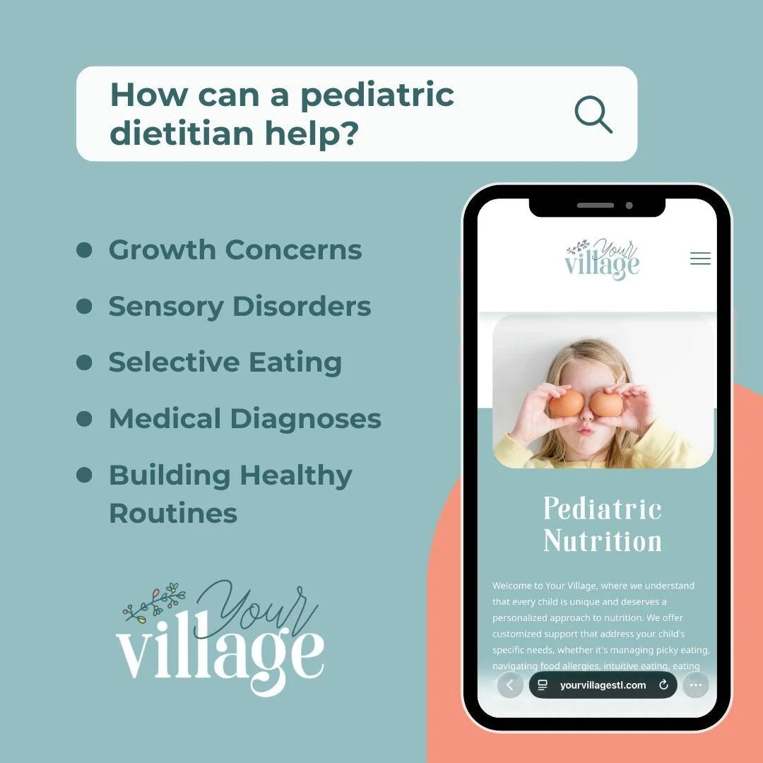 🍽️ Wondering how a pediatric dietitian can support your child?

Meet Christy Frantz, Registered Dietitian at Your Village STL 💛
Christy works with families navigating picky eating, growth concerns, and feeding challenges related to autism, ADHD, de