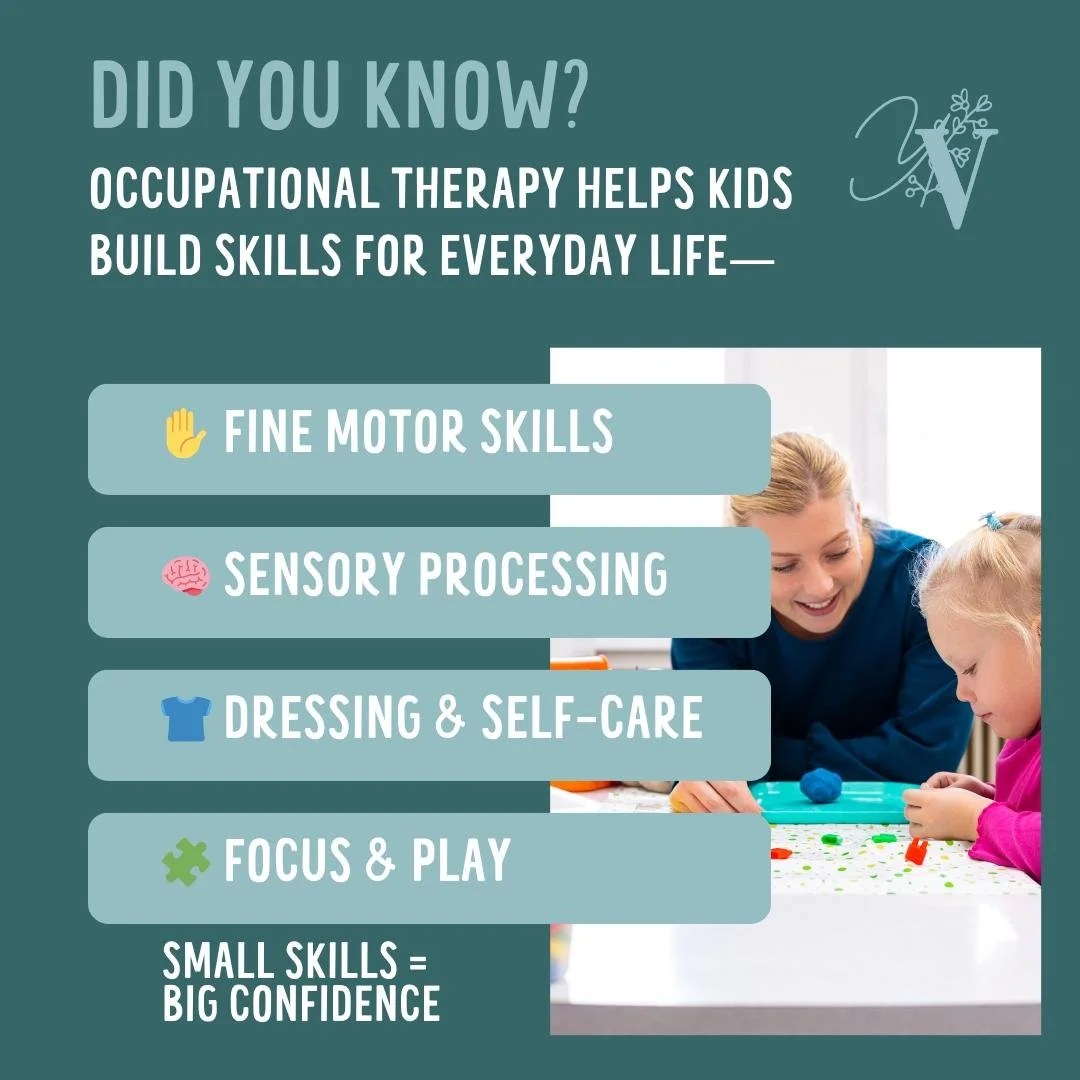 At Your Village STL, we&rsquo;re here to support your child&rsquo;s journey every step of the way. 💛

From building fine motor skills to helping with sensory challenges and daily routines, our pediatric OT services are all about empowering kids to g
