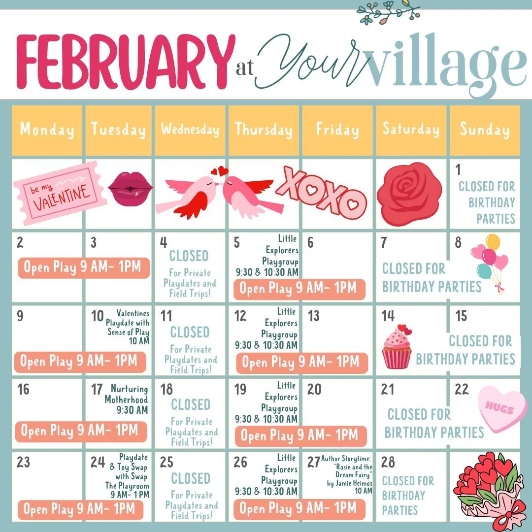 💘 February at Your Village is full of LOVE, play &amp; connection 💘

February at Your Village is all about feeling supported, connected, and surrounded by community &mdash; with a little extra Valentine&rsquo;s magic sprinkled in 💛✨

Here&rsquo;s 