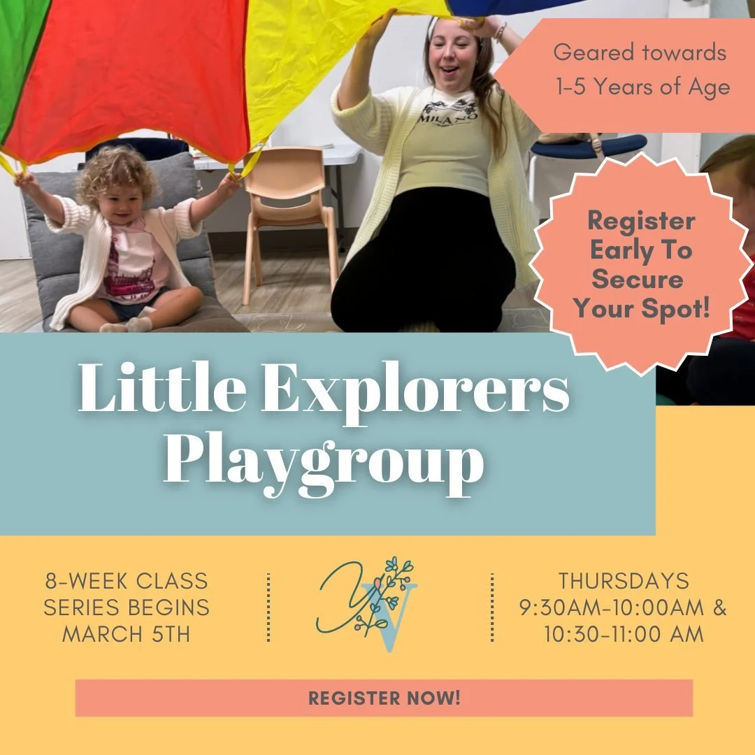 ✨ Starting Thursday! ✨

Little Explorers Playgroup (Ages 1&ndash;5)

It&rsquo;s not too late to join our new 8-week session beginning March 5th! 💛
Join us every Thursday morning for themed, hands-on learning through stories, songs, sensory play, and