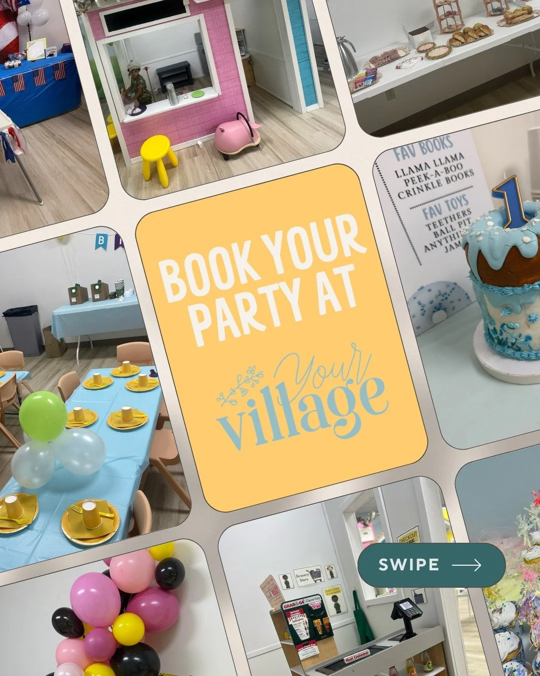 🌸✨ Spring party dates are blooming fast&mdash;don&rsquo;t miss out! ✨🌸

🎉 Celebrate your toddler or preschooler with a Play Village Spring Party &mdash; private play, bright seasonal vibes, and 3 package options to fit every budget.

🌼 Party Time