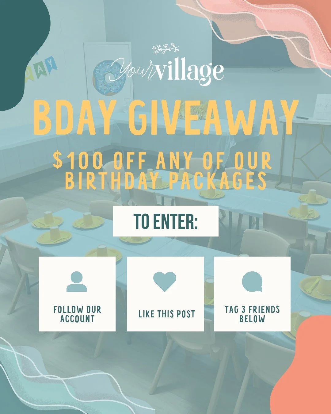 🎂 BIRTHDAY GIVEAWAY TIME 🎂

Win $100 OFF your little one&rsquo;s party at Your Village STL 🥳

Private play, zero stress&mdash;we handle the setup and cleanup while your child celebrates in our indoor Play Village 💫

How to enter:
✅ Follow @yourvi