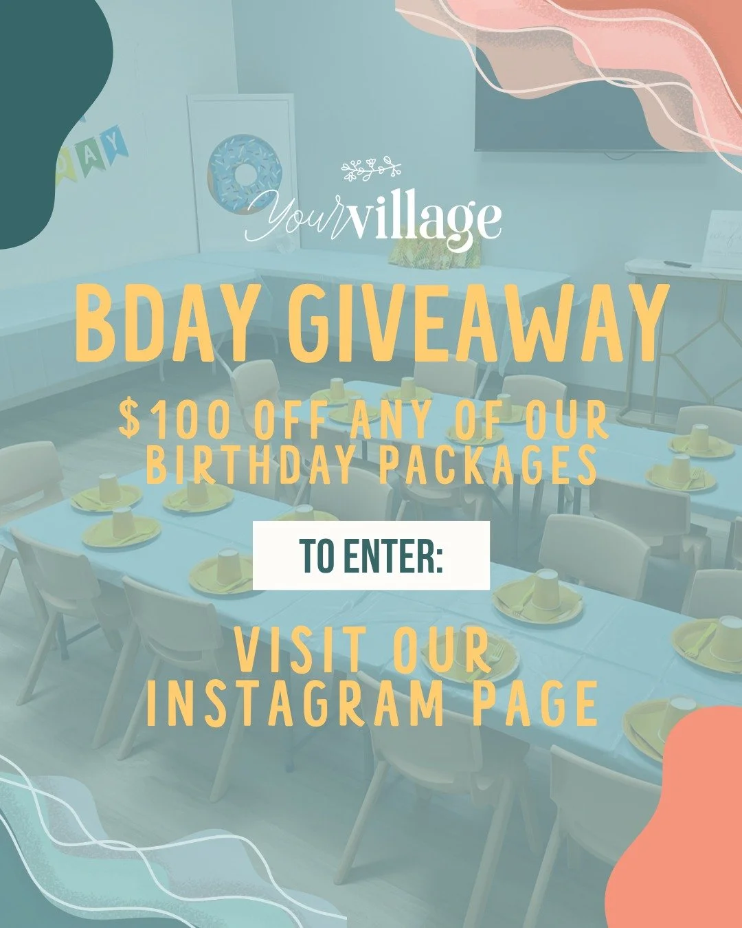 🎂 GIVEAWAY TIME 🎂

We&rsquo;re giving away $100 OFF any birthday package at Your Village STL 🥳

Want in? 👀
✨ Head to our Instagram @yourvillagestl for all the details + how to enter!

⏰ Giveaway ends April 26 &mdash; don&rsquo;t wait to lock in y
