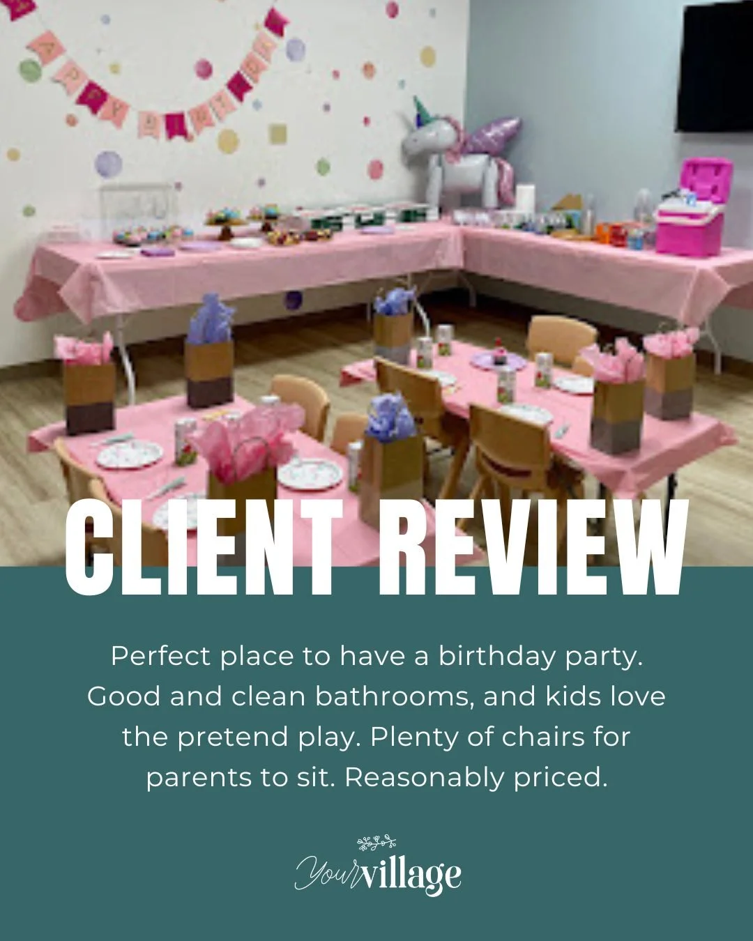 The sweetest place to celebrate another trip around the sun 🎂✨ 

From pretend play fun for the kids to a comfortable setup for parents, Your Village is the perfect spot for stress-free birthday parties everyone enjoys 💕 

Thank you for the kind rev