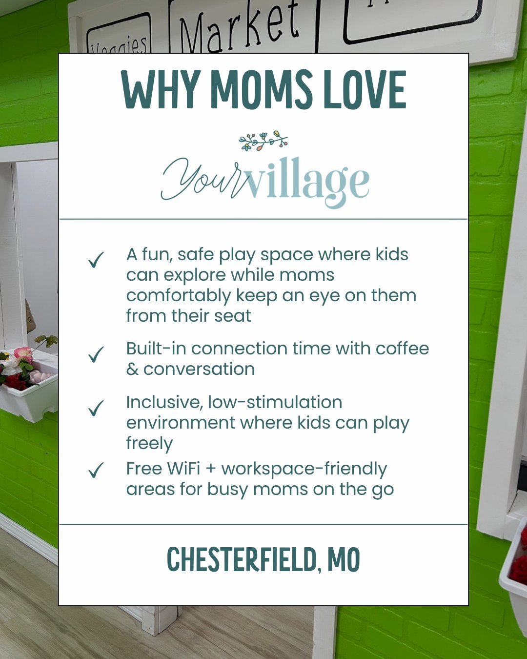 At Your Village, we created more than just a play space &mdash; we created a place where moms feel supported too 💛

✨ A fun, safe environment for kids
☕ Built-in connection time for moms
🧸 Inclusive, low-stimulation play areas
💻 Free WiFi + worksp