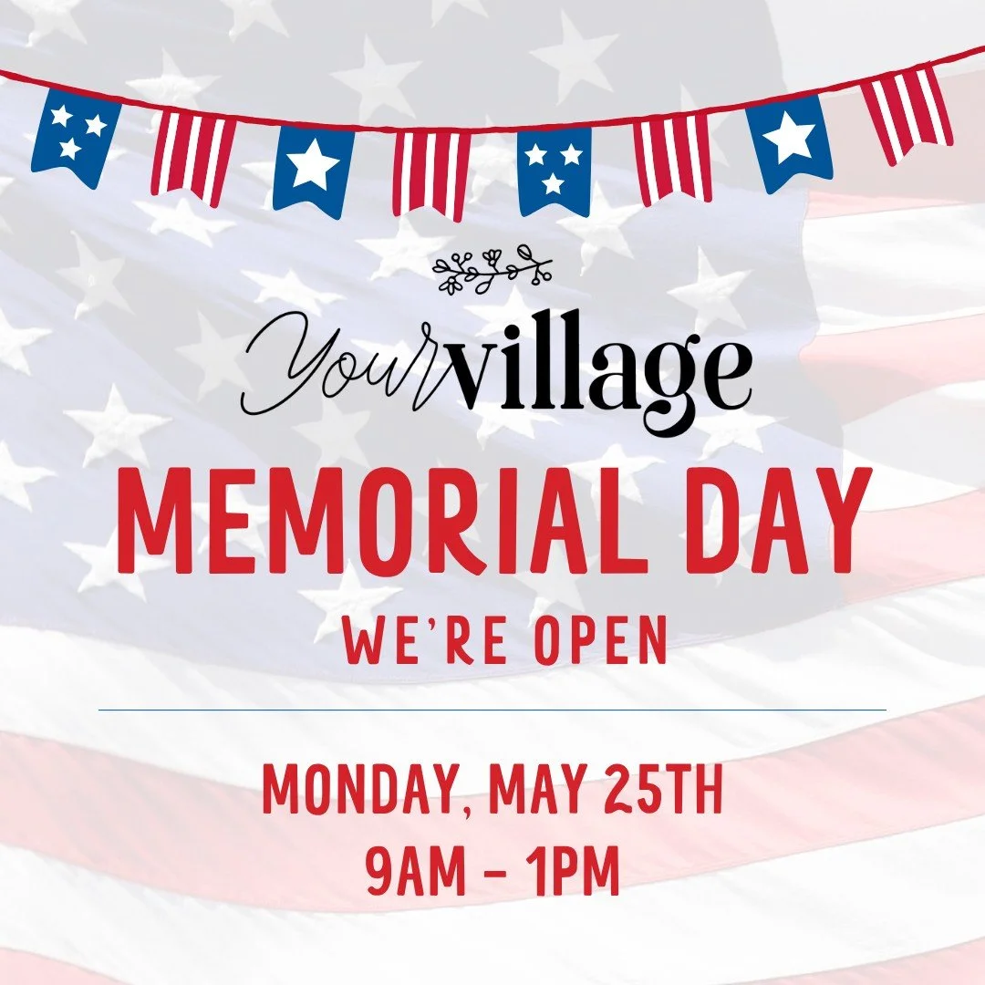 🇺🇸 Memorial Day plans? We&rsquo;re OPEN at Your Village!

Join us for Open Play from 9AM&ndash;1PM this Memorial Day for imaginative play, fun, and community time with your little ones. ✨

Spots fill quickly &mdash; book now and come play with us! 