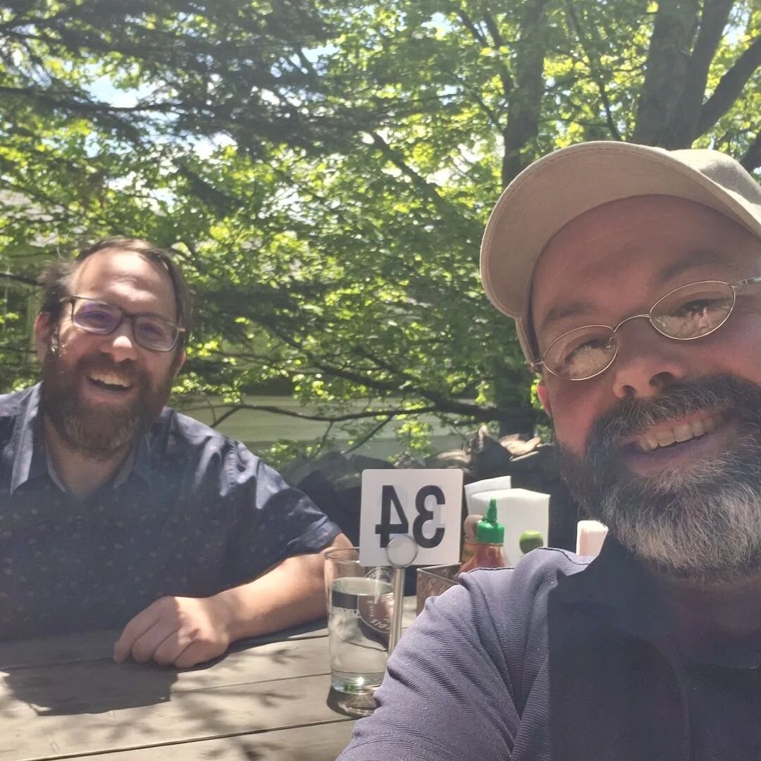 Rabbi David and Fr. Rick meet for lunch and a.walk on this beautiful day.
