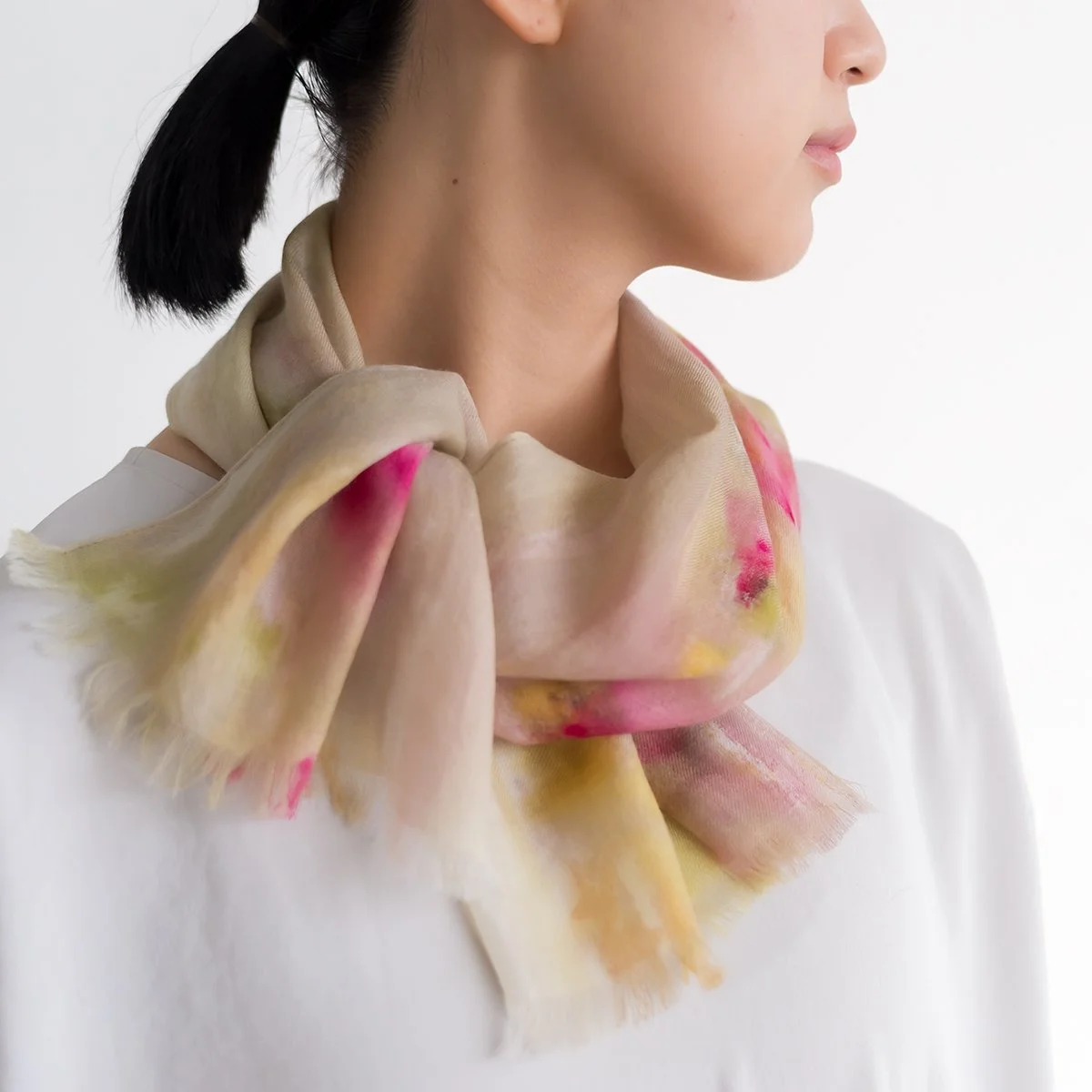 Hand-Painted Ombré Cashmere Scarf Mini