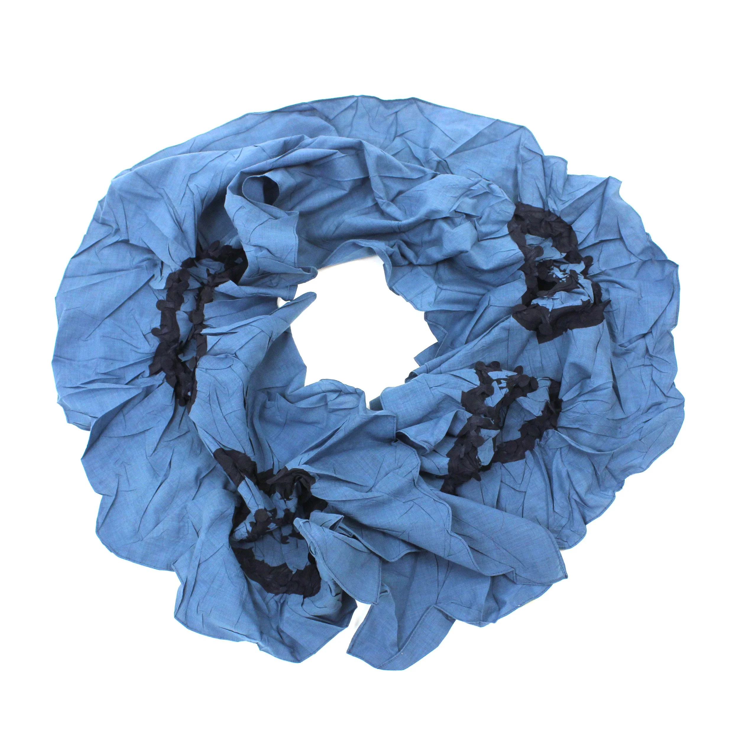 スカーフ Low Tide : 25SS / PLEATS SCARF (4COLORS) Hand-Pleated Cotton Scarf with Elliptical shape — Textiles・Yuh