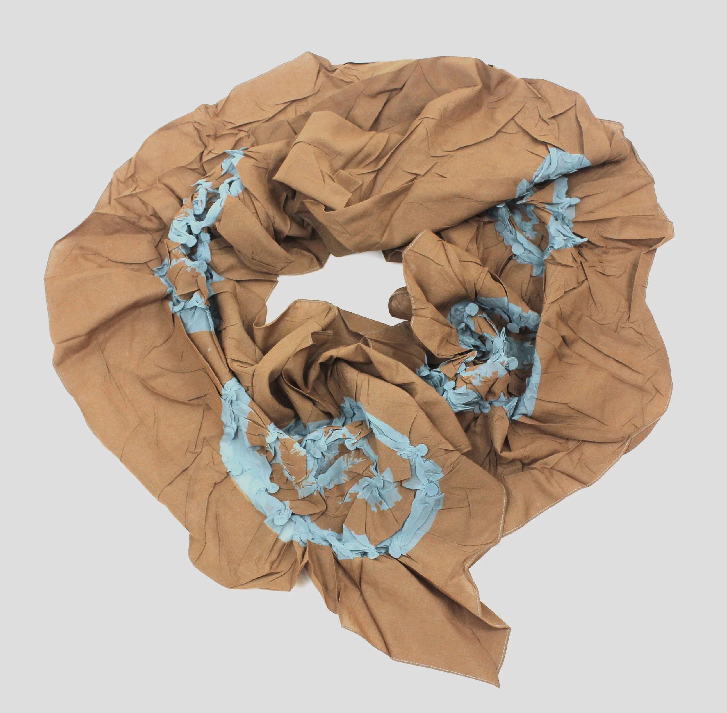スカーフ Low Tide : 25SS / PLEATS SCARF (4COLORS) Hand-Pleated Cotton Scarf with Elliptical shape — Textiles・Yuh