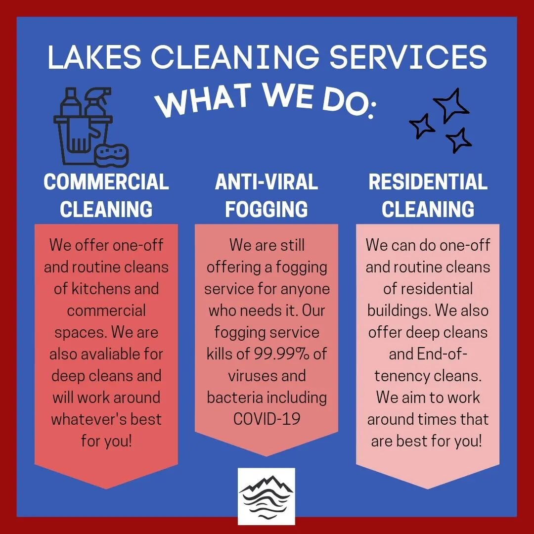 And we offer so much more! Give us a call or drop us an email today for a free quote, we look forward to hearing from you. 

-LCS
#cleaningservice #lakescleaningcompany #whatwedo #getintouch