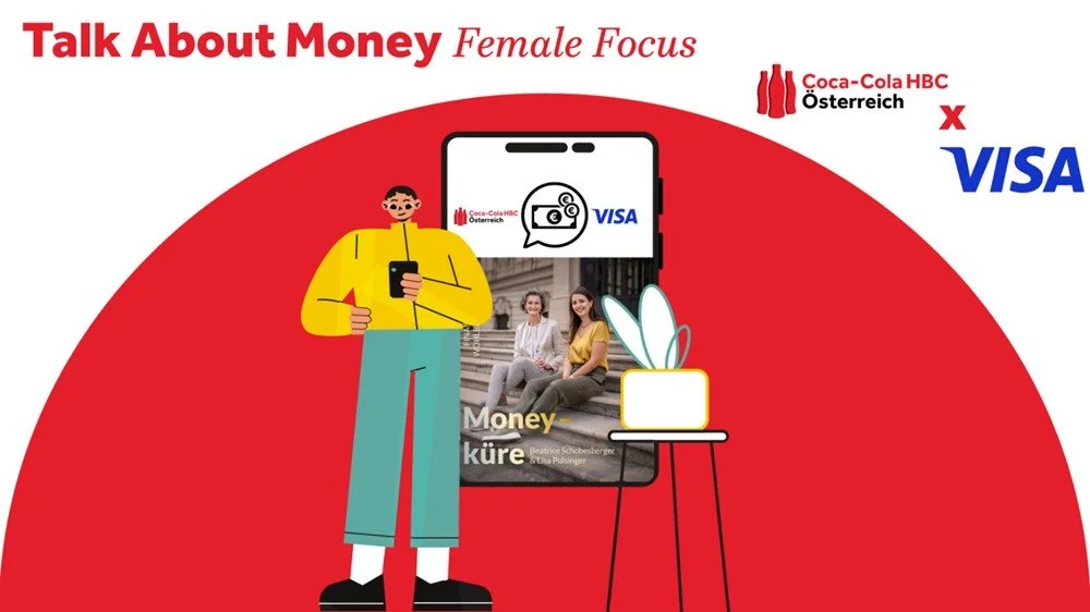 Hybrider Vortrag auf Englisch "Let's Talk Money" für Coca-Cola HBC Österreich und VISA