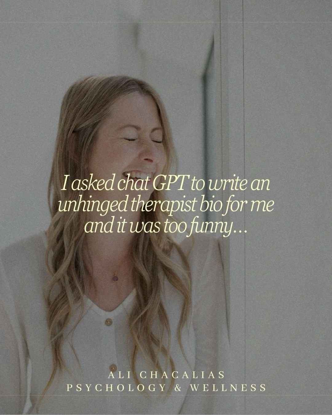 Love a little instagram trend&hellip;this felt too funny not to share. Thanks chat GPT for calling me out on being a very talented and regulated therapist who always practices what I preach?🤔🤭🤣

Calgary psychologist also human&hellip;helping you h