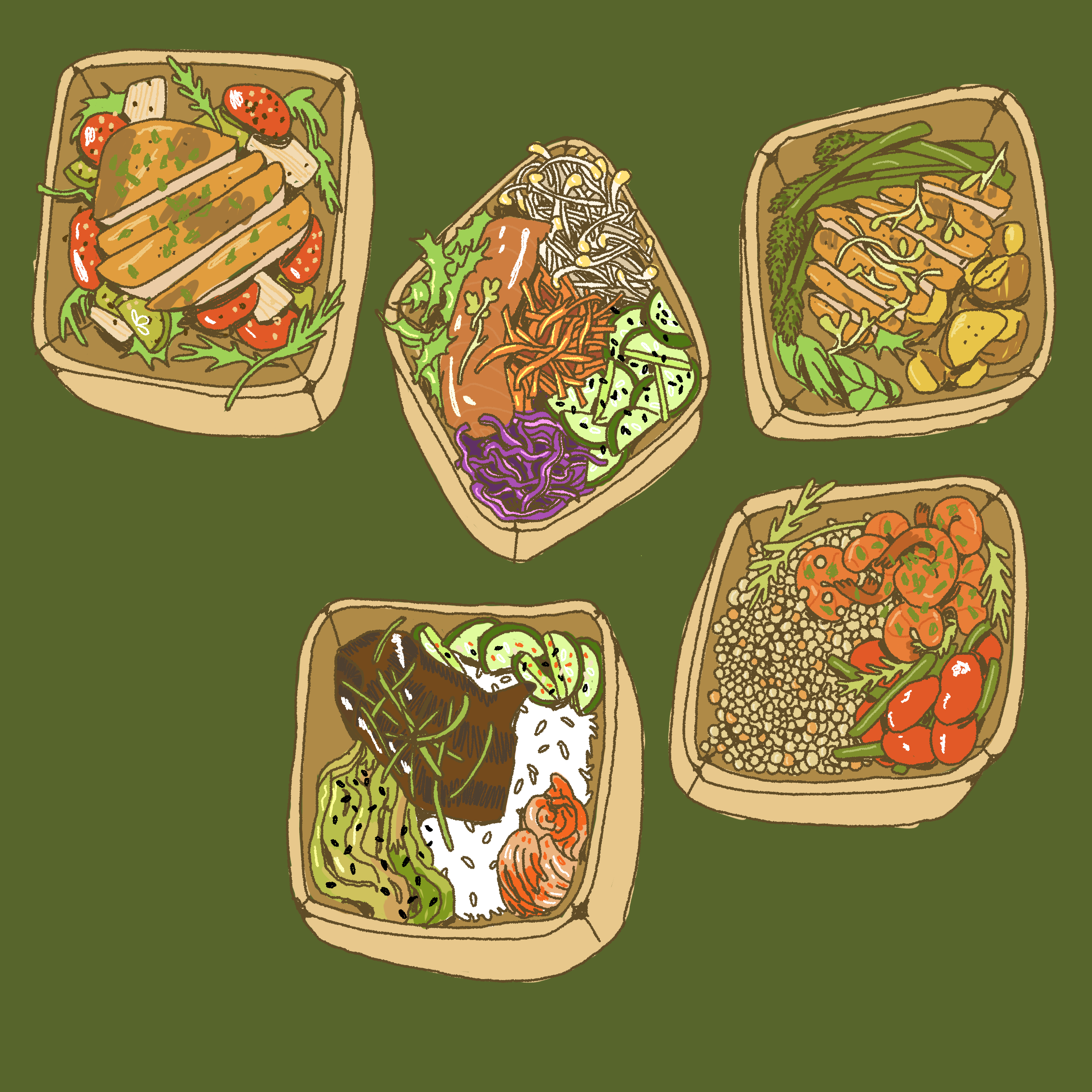 TASTEWELL MEAL PREP ILLUSTRATIONS