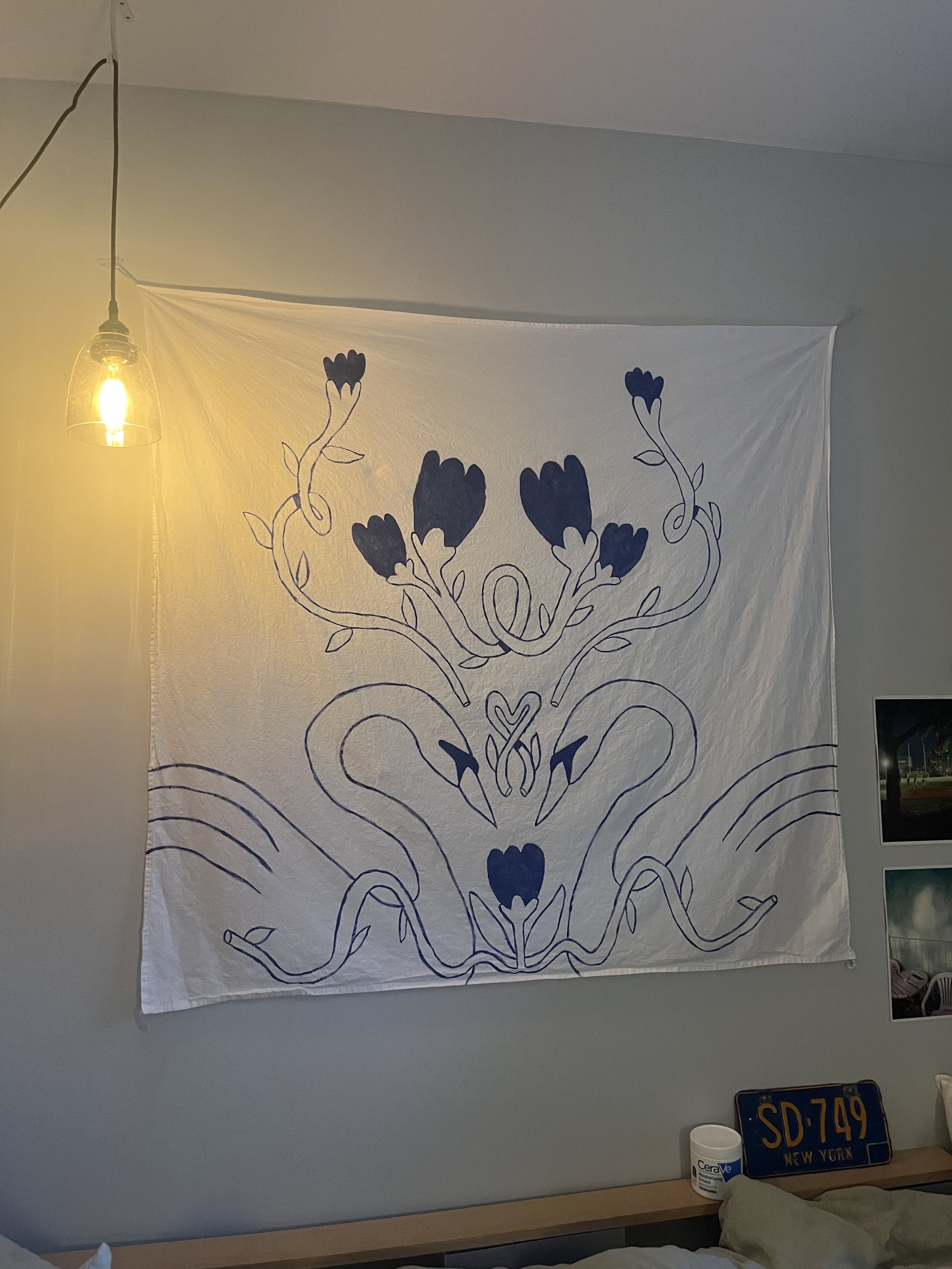 55 x 55 inch swan tapestry