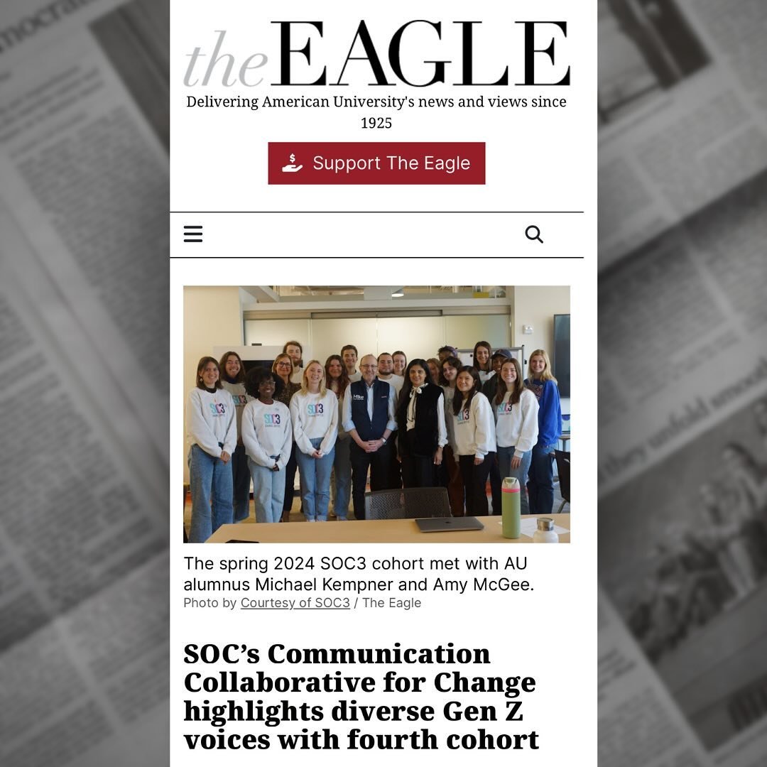 We are thrilled that @theeagleau published their first article on SOC3. Thank you Phillip Kulubya for sharing our story of impact, and this semester&rsquo;s work with our clients @aldiusa and @leagueofwomenvoters as well as @michaelkempner&rsquo;s ch