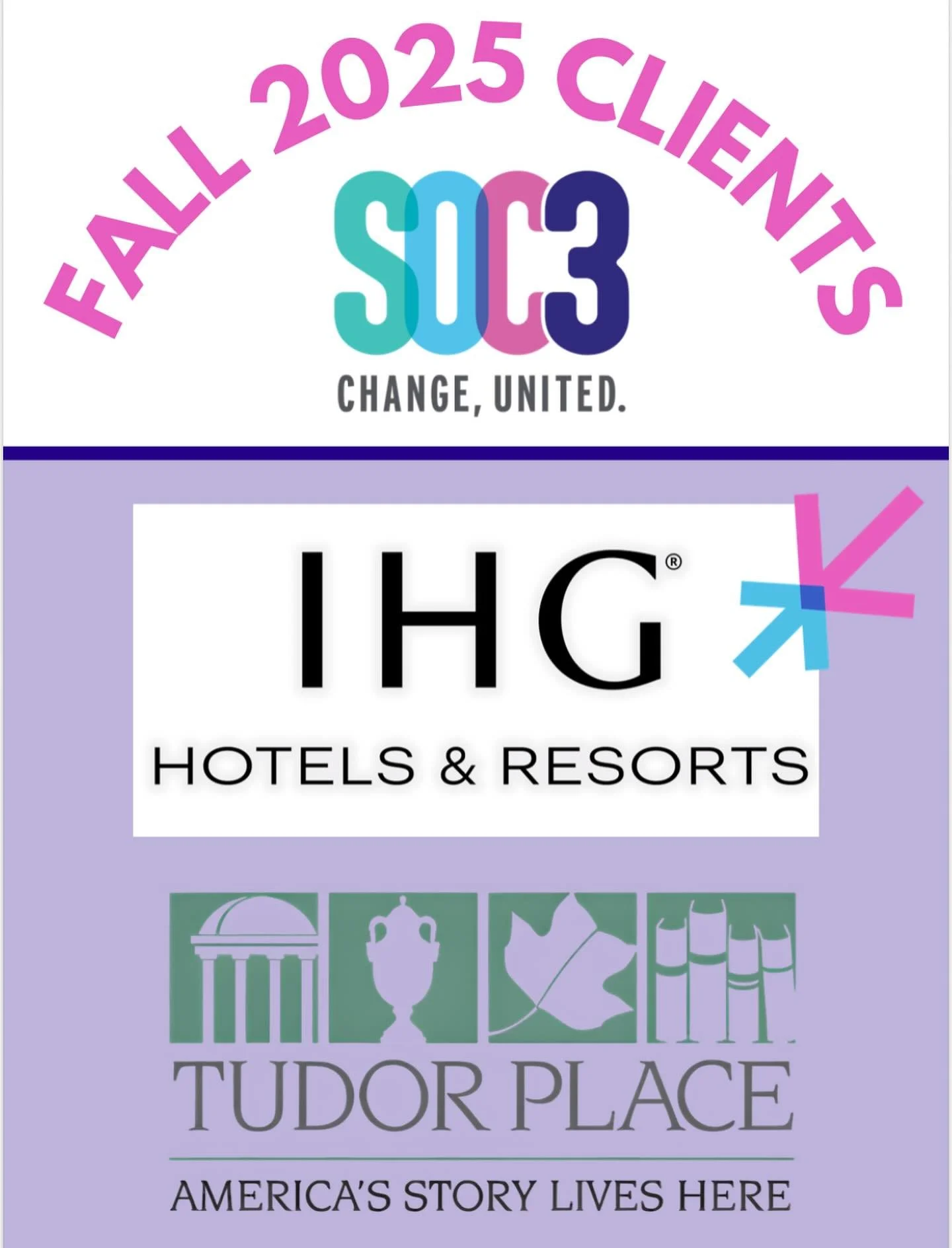 And that is a wrap for SOC3&rsquo;s Cohort 7! This semester has been full of learning, collaboration, and exciting client work. Thank you to our donors and to our partners, @ihghotels and @tudor_place, for trusting us with meaningful projects this fa