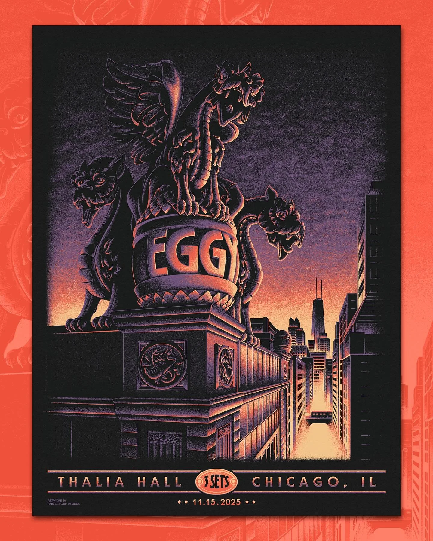 Yowzah! It&rsquo;s been a fantastic fall for live music, and I&rsquo;m so pleased to create a piece for @eggymusic in celebration of their epic 3 set extravagnaza tonight at @thaliahallchicago. Much love to the band and management for their trust and