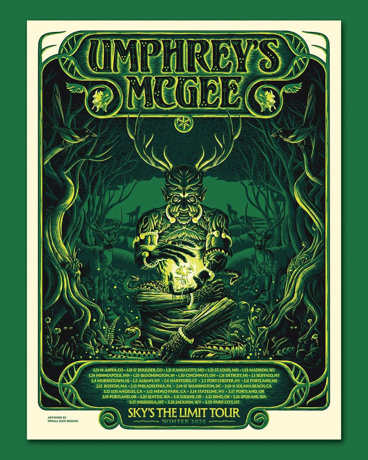 Big start to the new year with this tour poster for @umphreysmcgee and a huge thanks to @the_cotton_tech for their direction and trust on this project! APs will be dropping sometime next month so stay tuned for more on that! 

For this piece, I was i