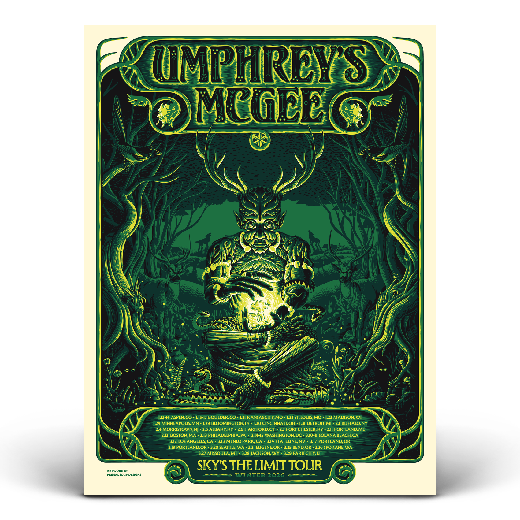 Umphrey's McGee Winter Tour 2026 Screenprinted Poster