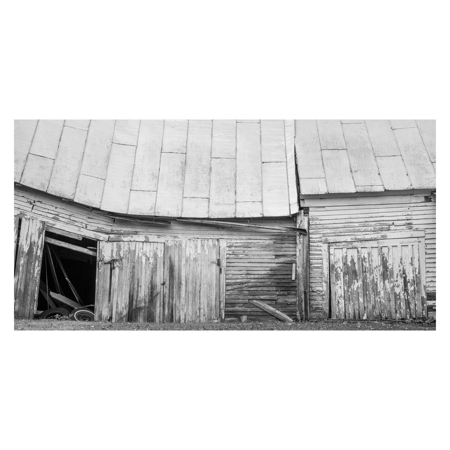 On the Brink...
One stop in Vermont last fall was a sprawling abandoned home with an attached barn. It begged for a panorama treatment, but I did not oblige. Instead I focussed on a couple of tight compositions. 
Silly me. I could have done a panoram