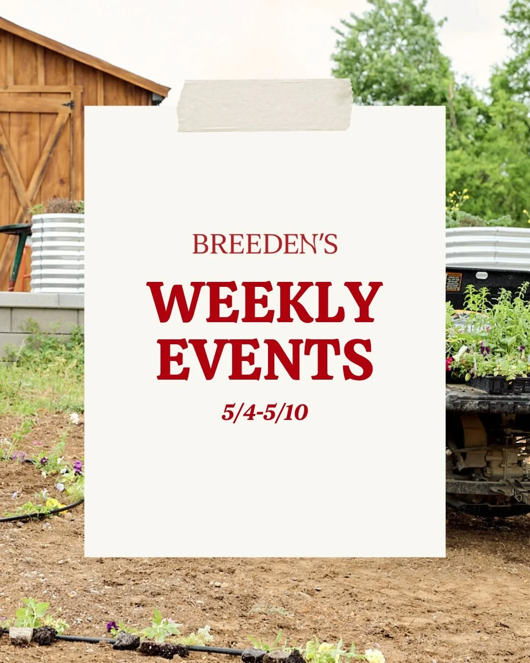 This week at Breeden&rsquo;s 🍑
Pizza Night, Story Time, the Mother&rsquo;s Day Picnic Experience, sweet treats, and more &mdash; easy plans, all in one place.

Come spend it with us.

#MtJulietTN #NashvilleWithKids #WilsonCountyTN #MiddleTennesseeEv