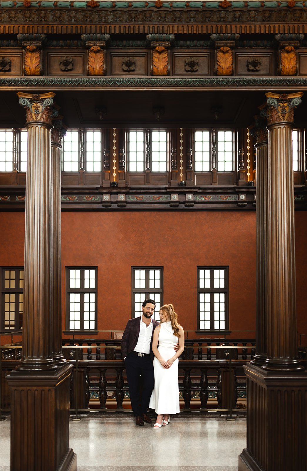 Romantic Engagement Photos at the Julia Ideson Building in Downtown Houston