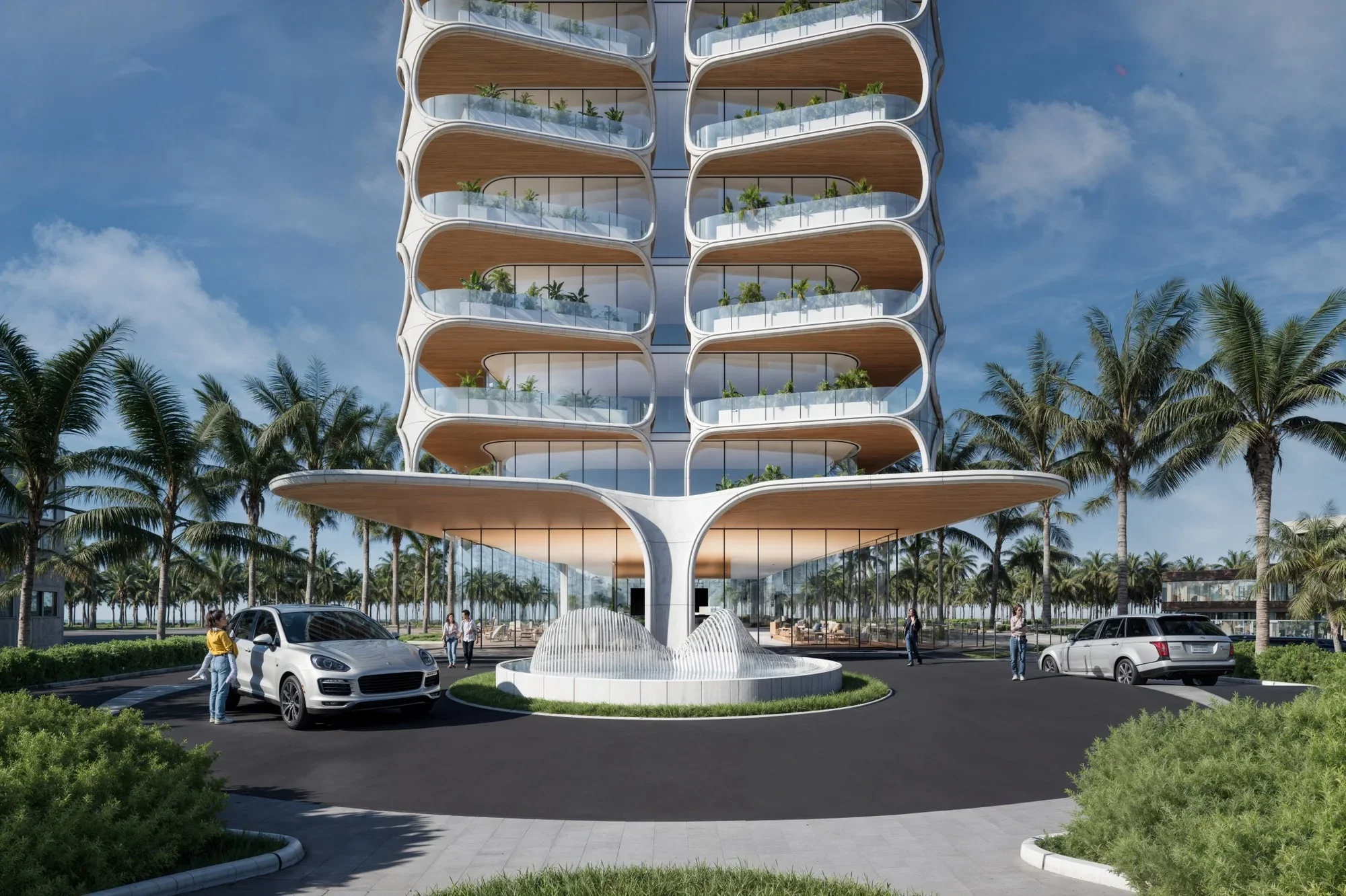 Grand tower high-rise architectural design in Miami by Vidastudio
