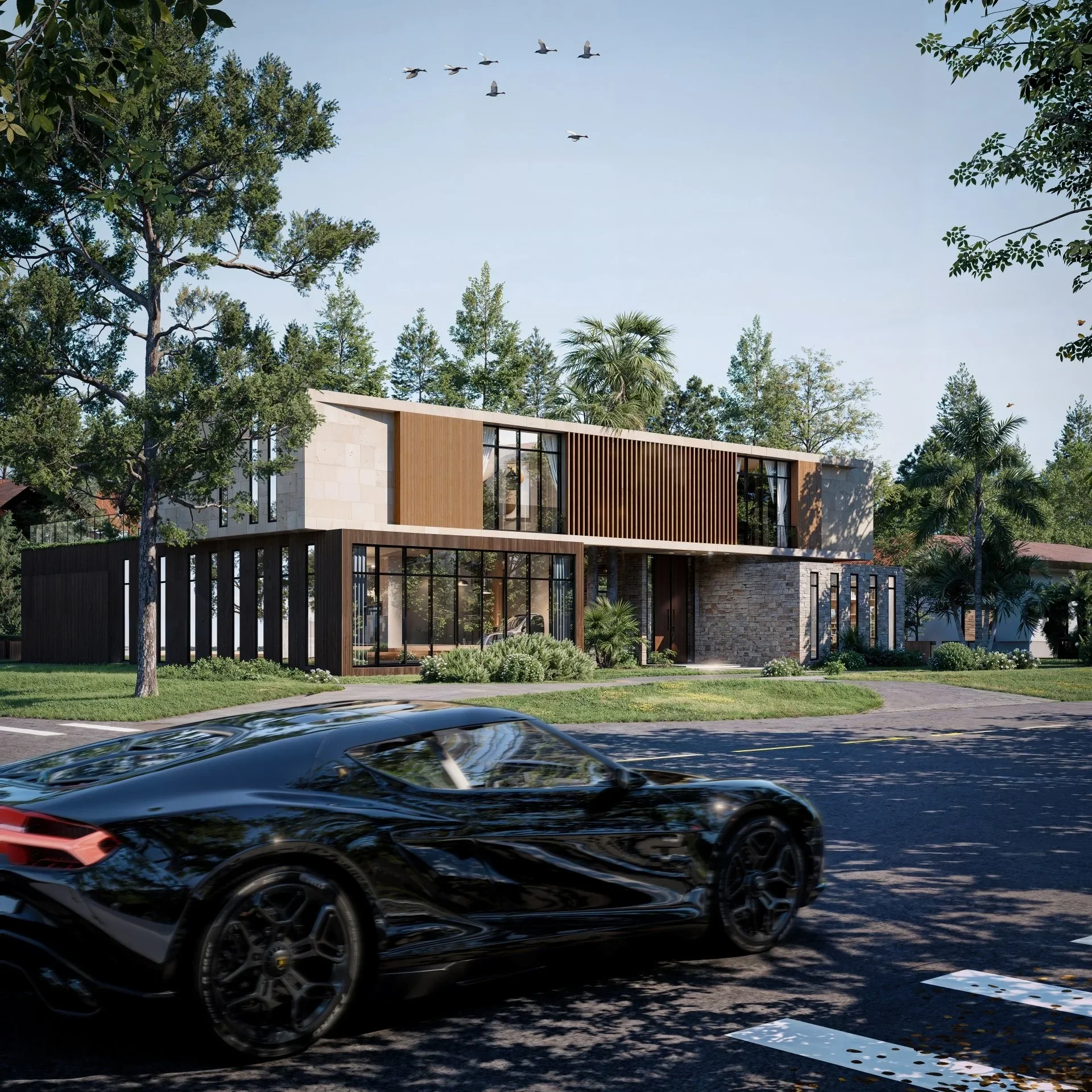 Alhambra-modern inspired residential architecture project by Vidastudio